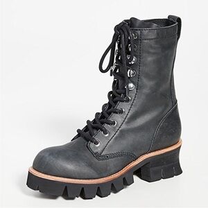 Free People X Jeffrey Campbell Lucca Lace Up Stompy Lugg Sole Boots Sz 6